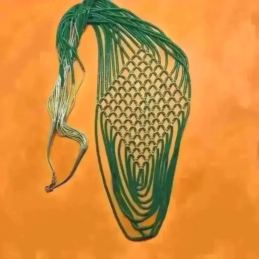 Malachite Silver Heishi necklace 10 Strand Sterling