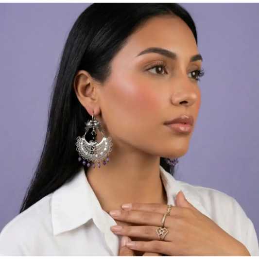 Mexican Mazahua silver dove earrings handmade wedding