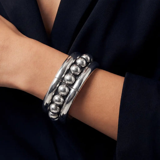 Taxco bracelet with circles clamper bracelet-stunning!