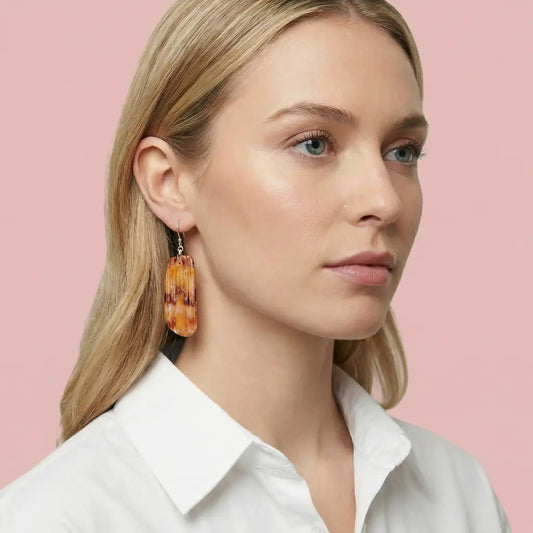 Tewa/Santo Domingo Native American earrings spiny oyster