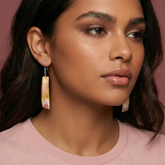 Tewa/Santo Domingo Native American earrings spiny oyster