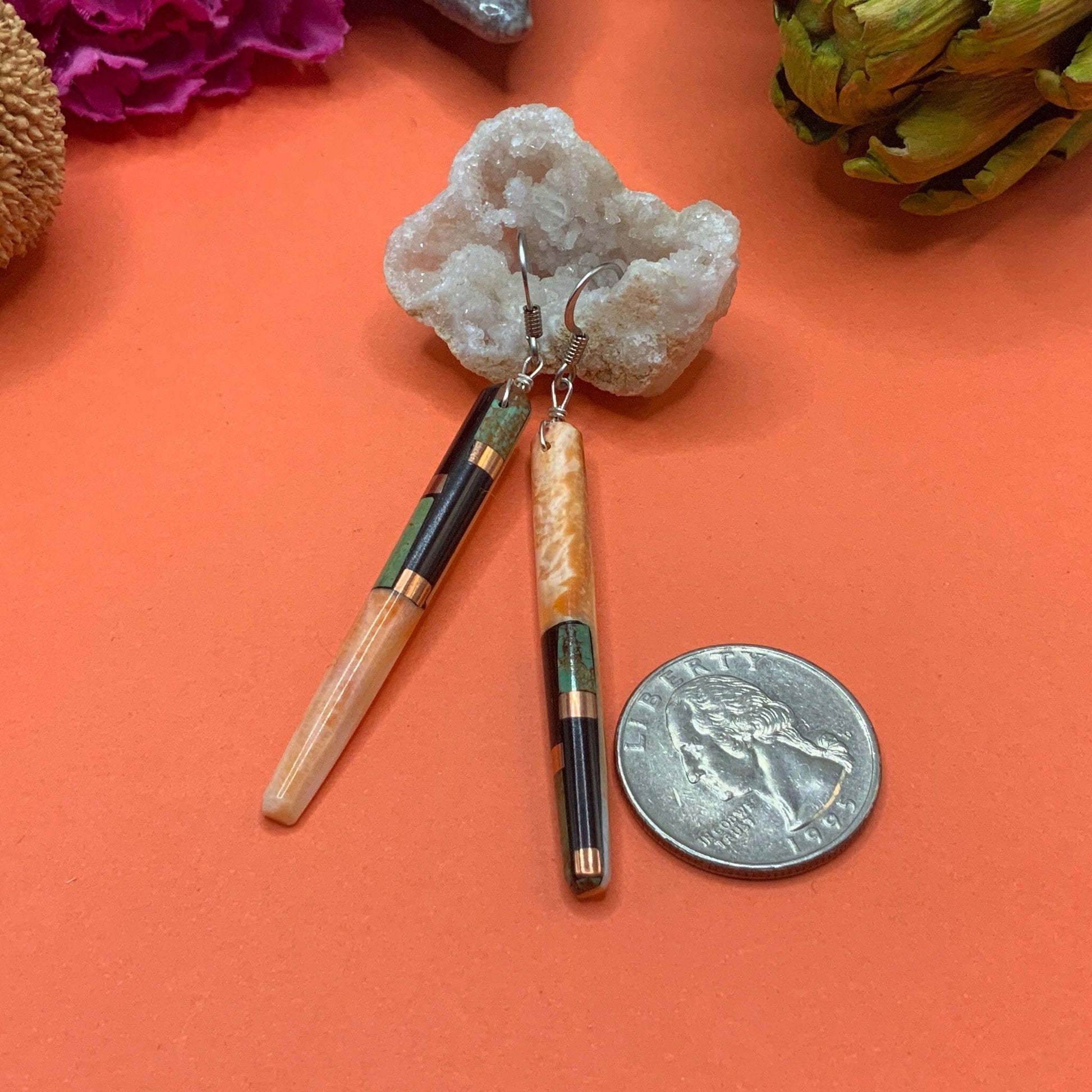 Tewa/Santo Domingo Native American earrings.