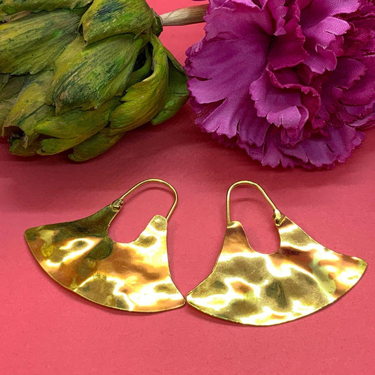 Triangular beautifully designed earrings from Mexico.